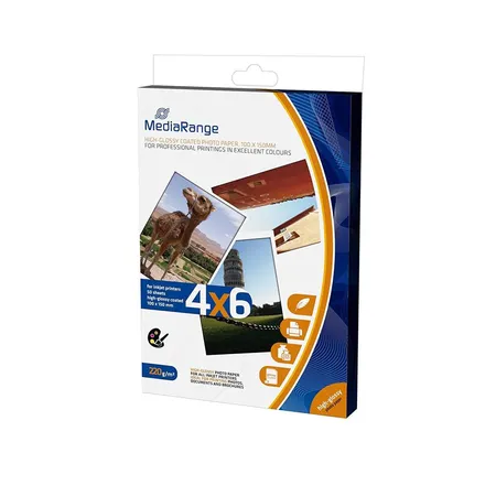 MediaRange 50 Blatt hochglanz Fotopapier 10x15 High Glossy 220g m²