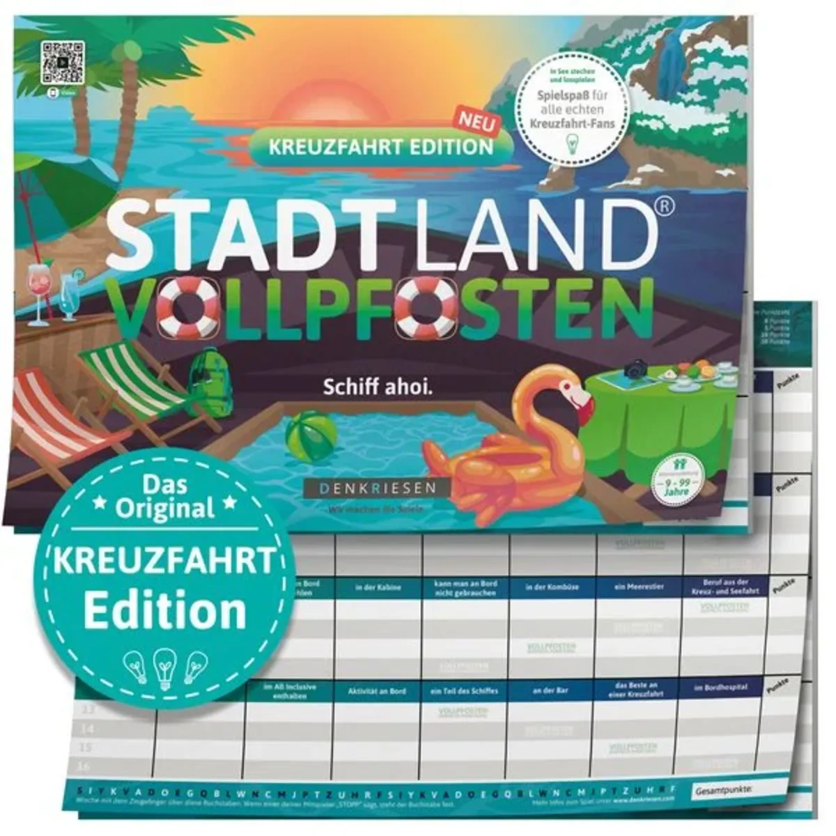 D&R Denkriesen Gmbh Denkriesen Stadt Land Vollpfosten® Kreuzfahrt Edition - "Schiff Ahoi!" - A4 Spielblock