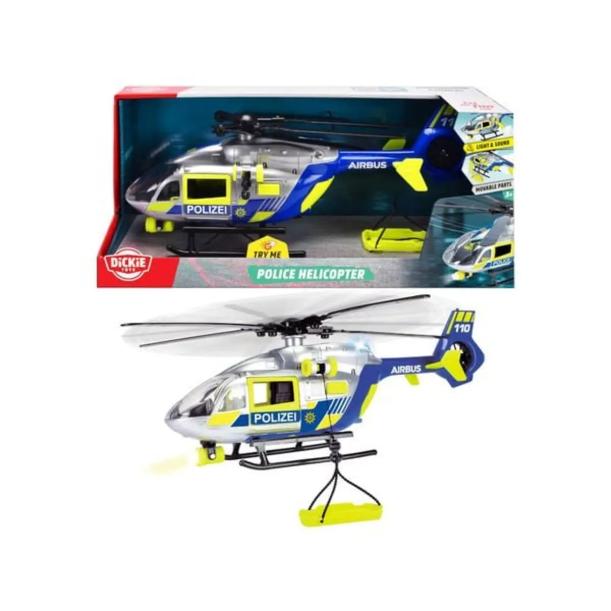Dickie Toys Jungen Licht 203716028 Police Helicopter