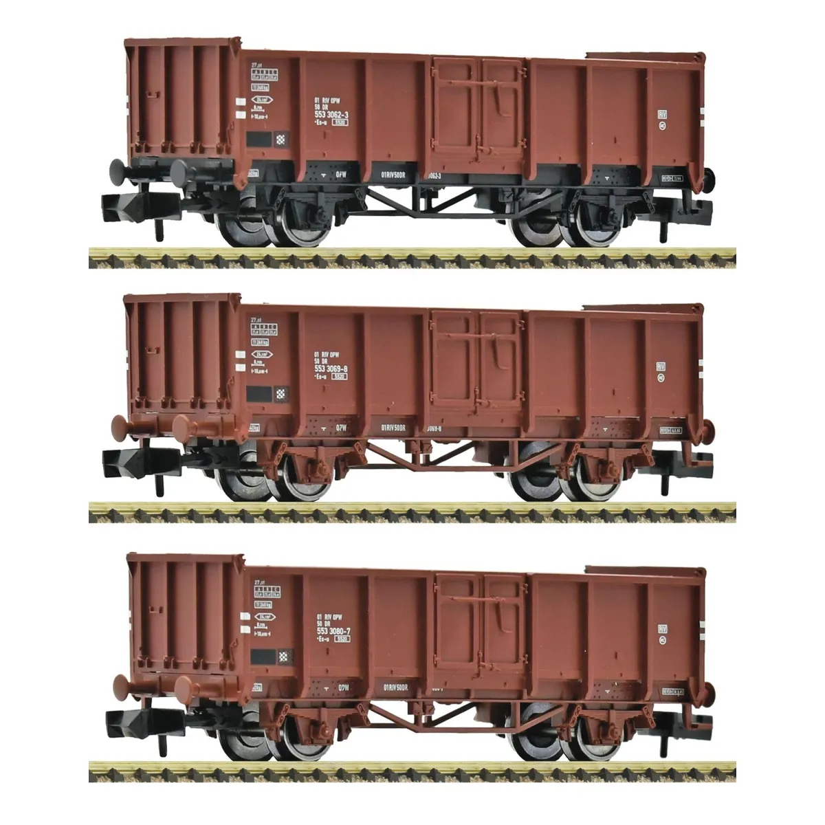 Fleischmann 6660156 N 3-Tlg. Set: Offene Güterwagen, Dr, Ep. Iv