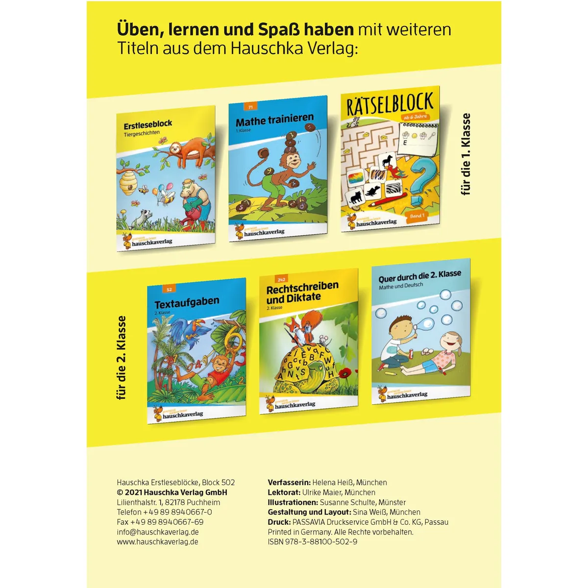 Hauschka Verlag Erstleseblock - Sommer, Ferien, Sonnenschein, A5-Block