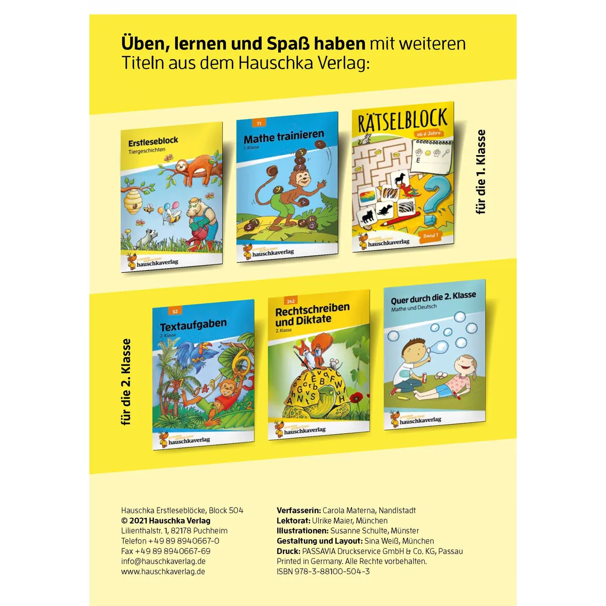 Hauschka Verlag Erstleseblock - Sportlich, Sportlich!, A5-Block