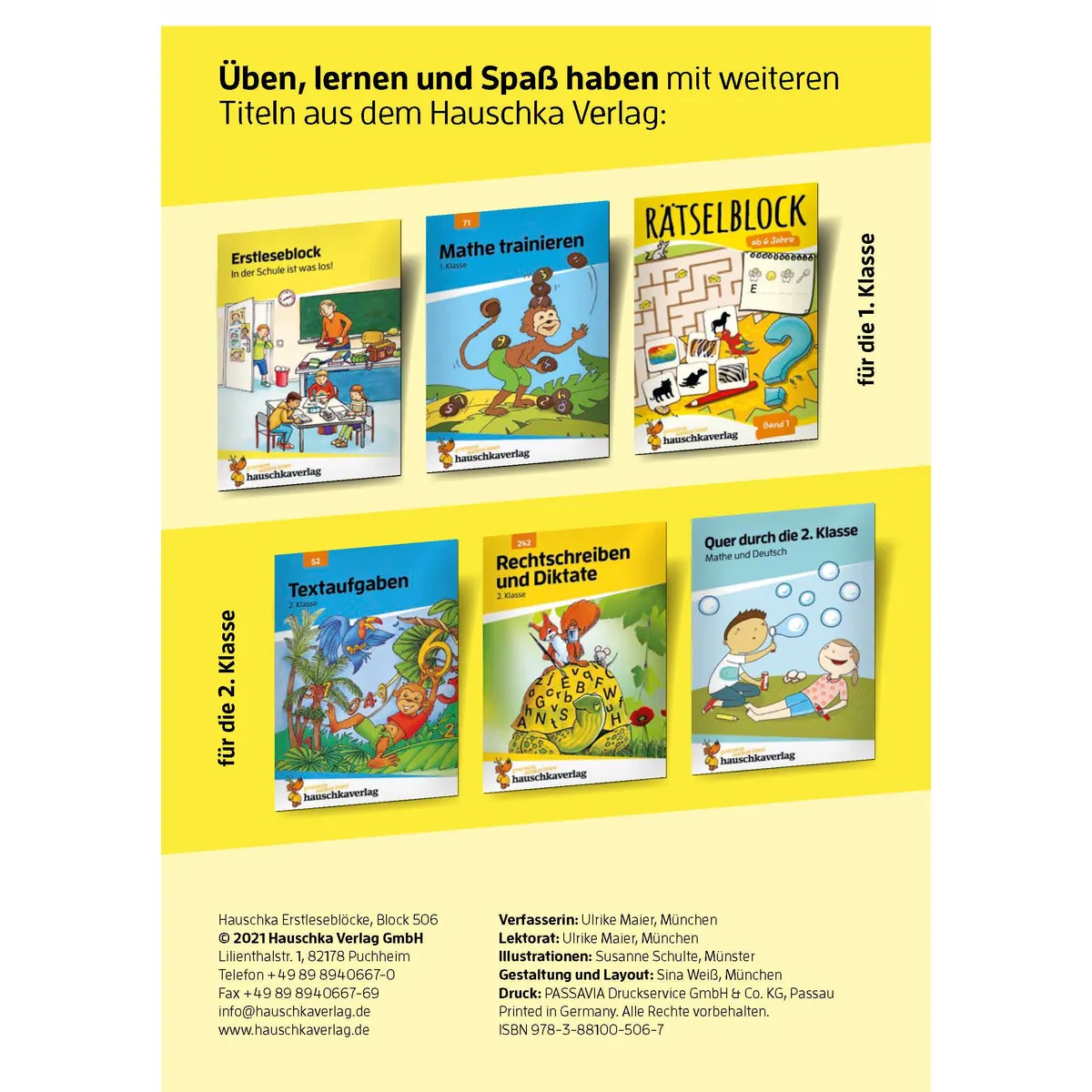 Hauschka Verlag Erstleseblock - Quer Durchs Jahr, A5-Block