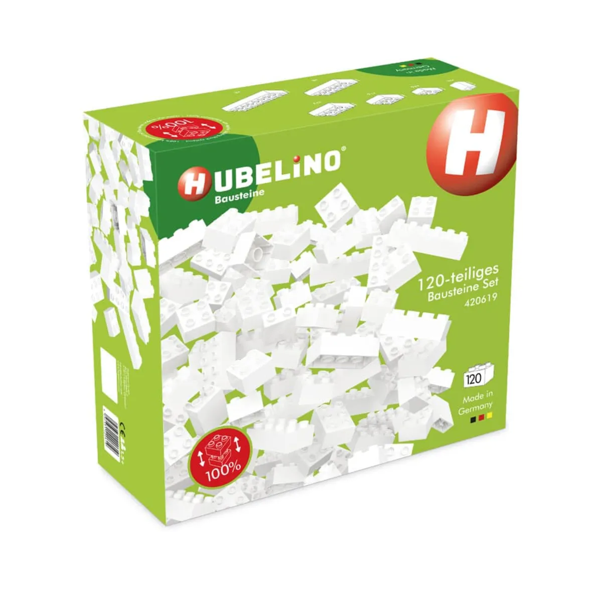 Hubelino Gmbh Jungen Hubelino 420619 120-Teilige Weiße Bausteine