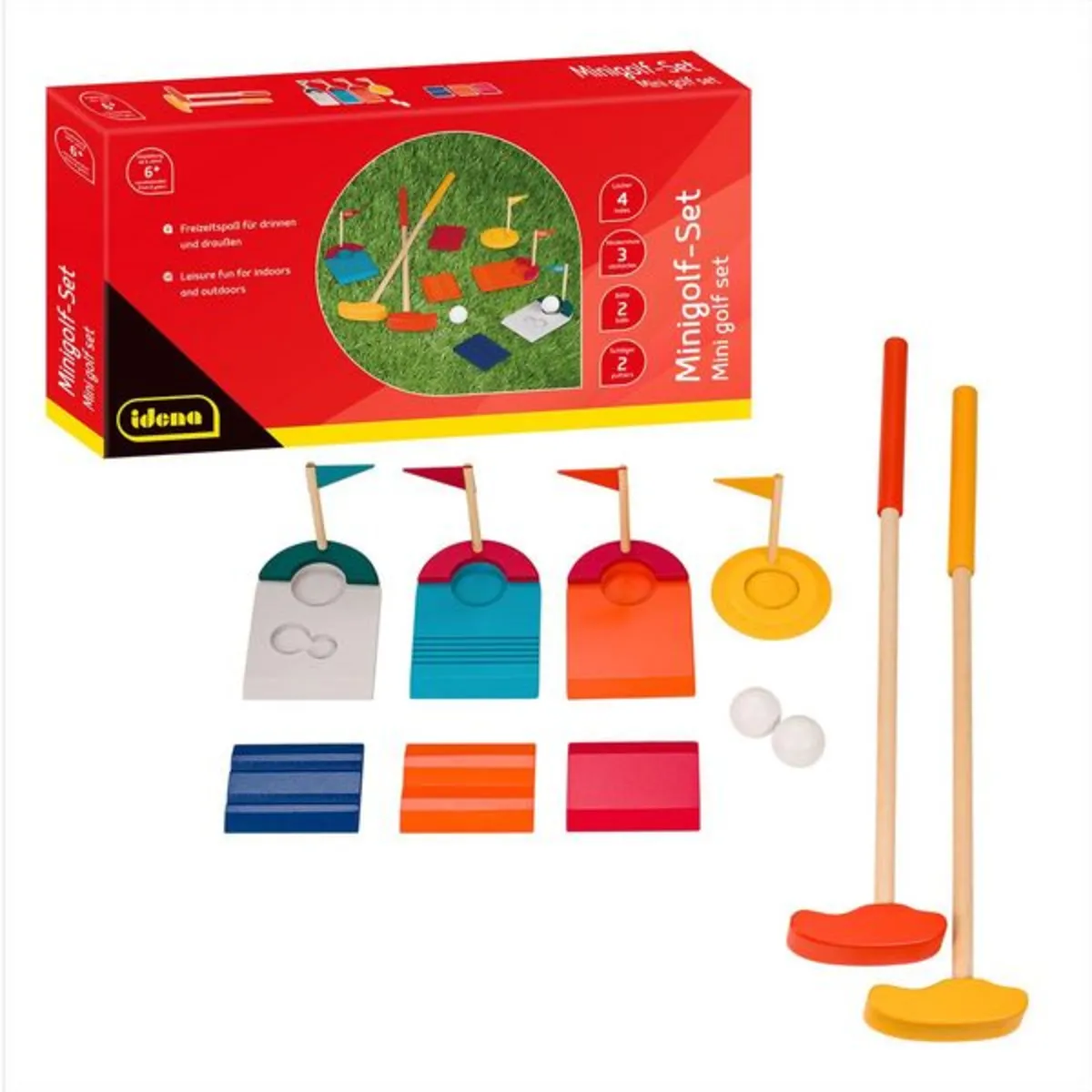 Idena Minigolf-Set Holz 11 Teile
