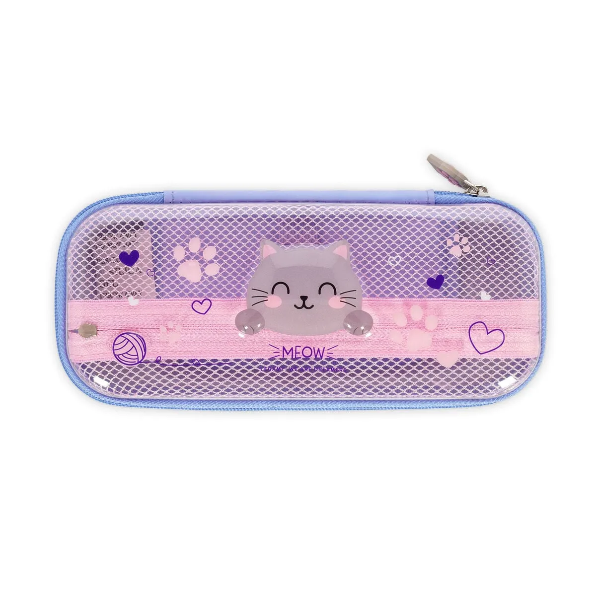 Legami Pcr0003 Transparentes Hartschalen-Federmäppchen Kitty - Wonderwow