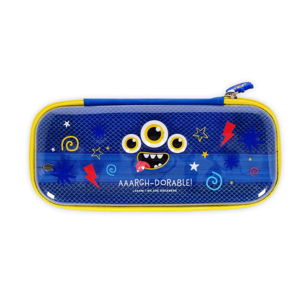 Legami Blau Pcr0007 Transparentes Hartschalen-Federmäppchen Monster - Wonderwow
