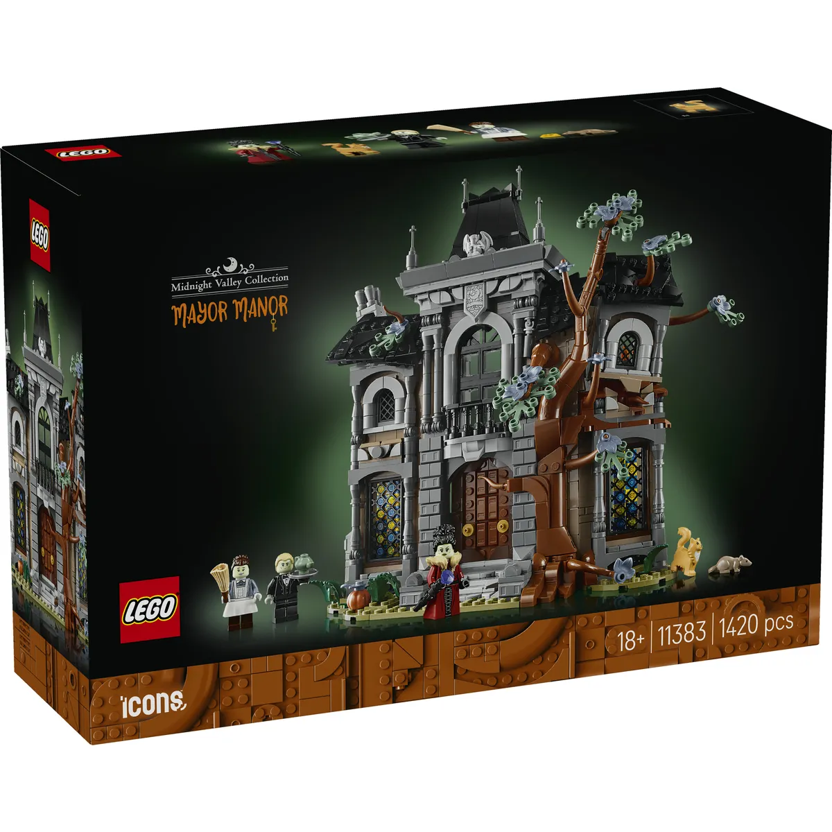 LEGO Icons Bürgermeistervilla 11383 | Bausatz für Erwachsene, 3D Modell mit gotischer Einrichtung & 3 Minifiguren, gruselige Deko, Geschenk, 1420 Teile - Bild 11