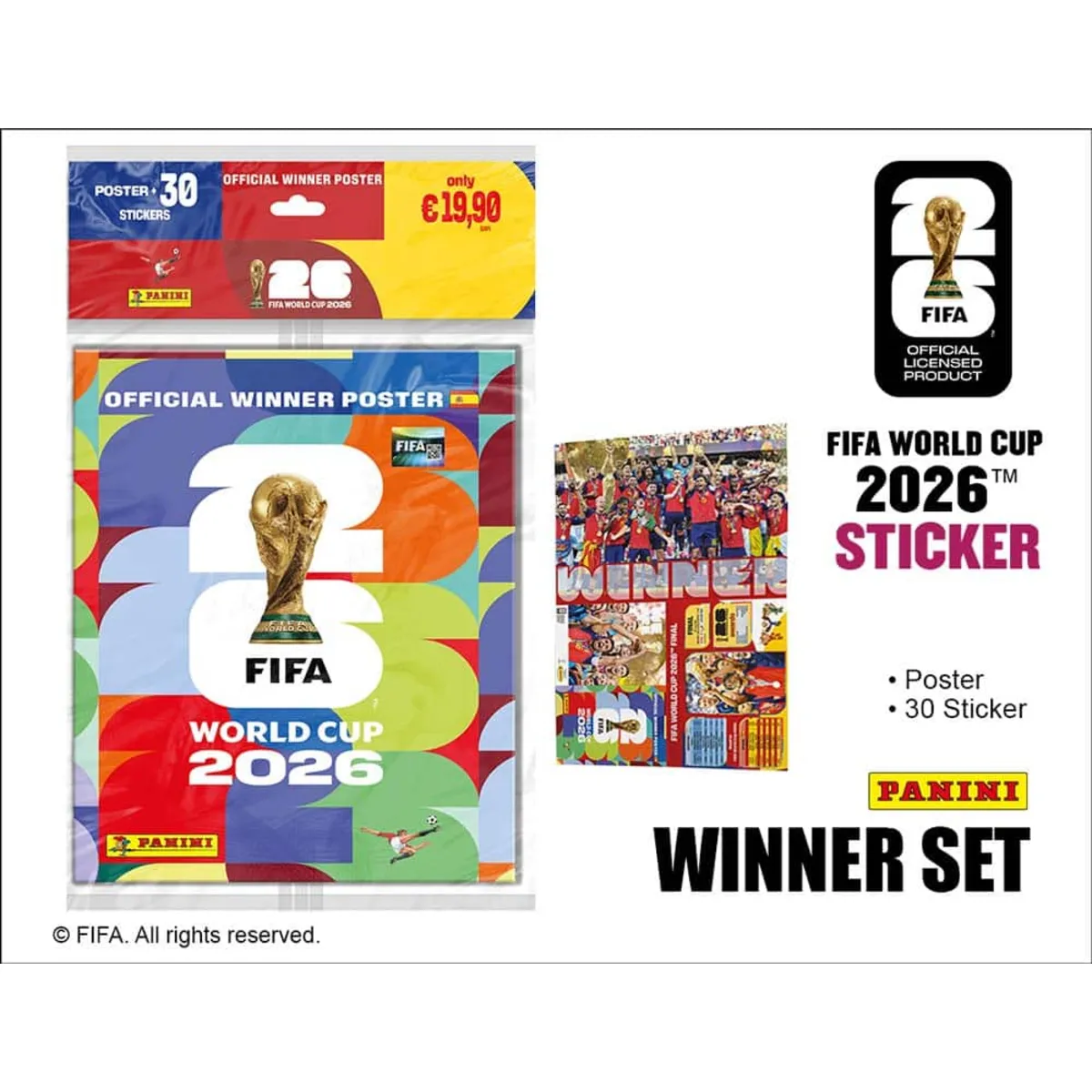 Panini FIFA World Cup 2026 Official Winner Set Poster Spanien 30 Sticker Neu&OVP - Image 5