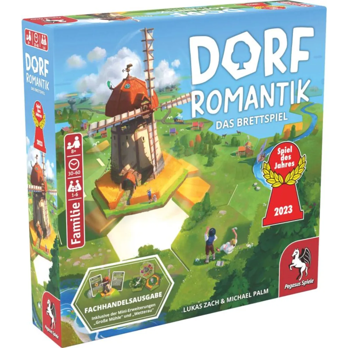 Pegasus Spiele Dorfromantik Inkl. Mini-Erweiterungen Mühle+Wetterau