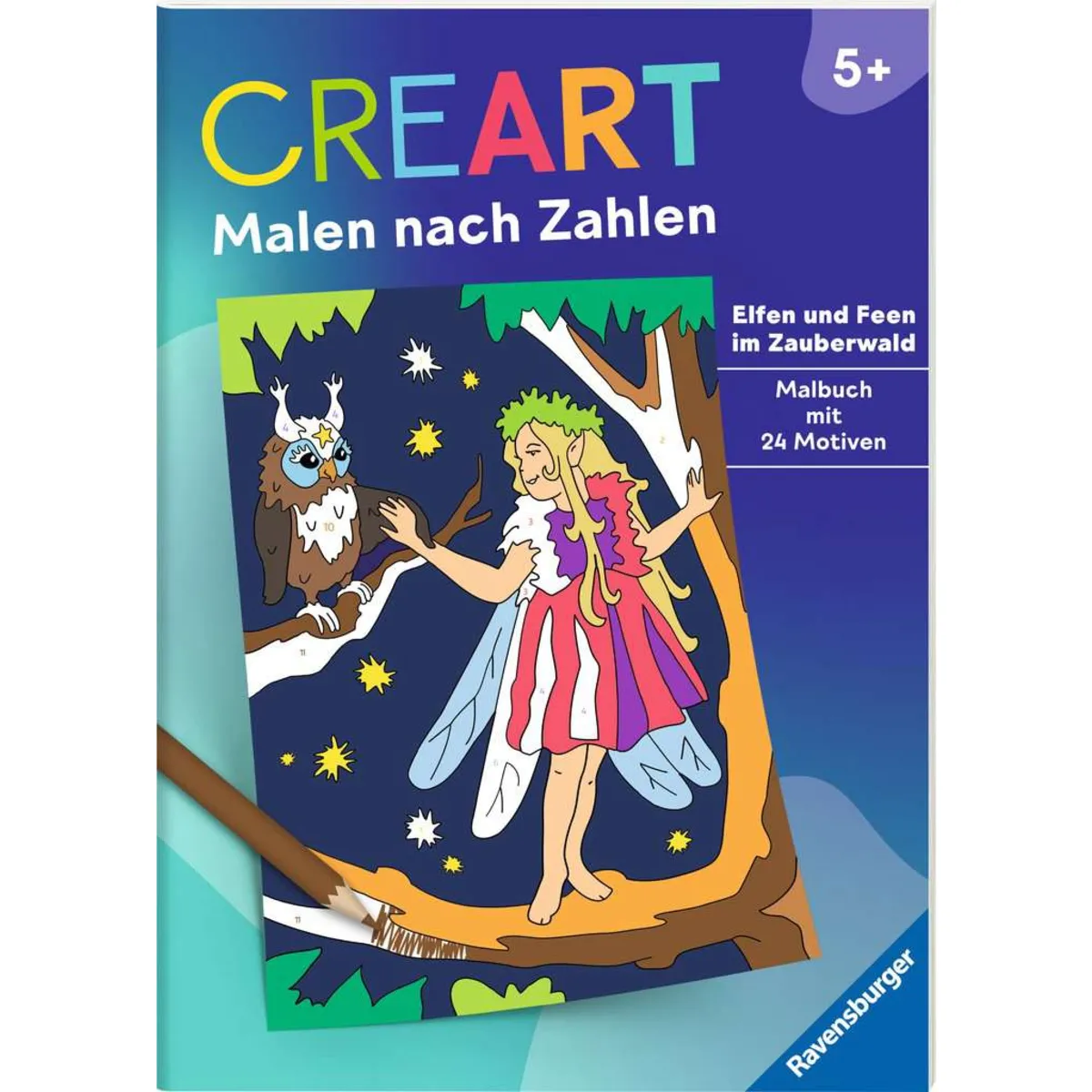 Ravensburger Mädchen 48854 Creart Malen Nach Zahlen Ab 5: Elfen Und Feen Im Zauberwald - Image 4