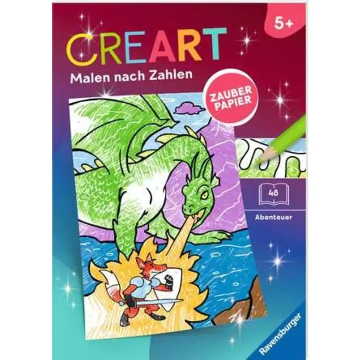 Ravensburger Mädchen 48843 Creart Malen Nach Zahlen Ab 5 Zauberpapier - Abenteuer