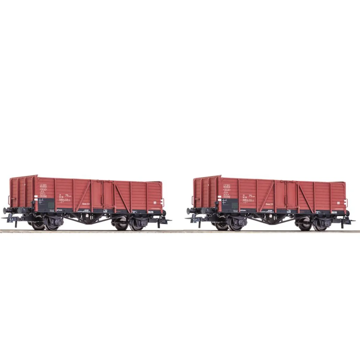 ROCO 76107 H0 Set: 2-tlg. Offene Güterwagen, DB, Ep. IV