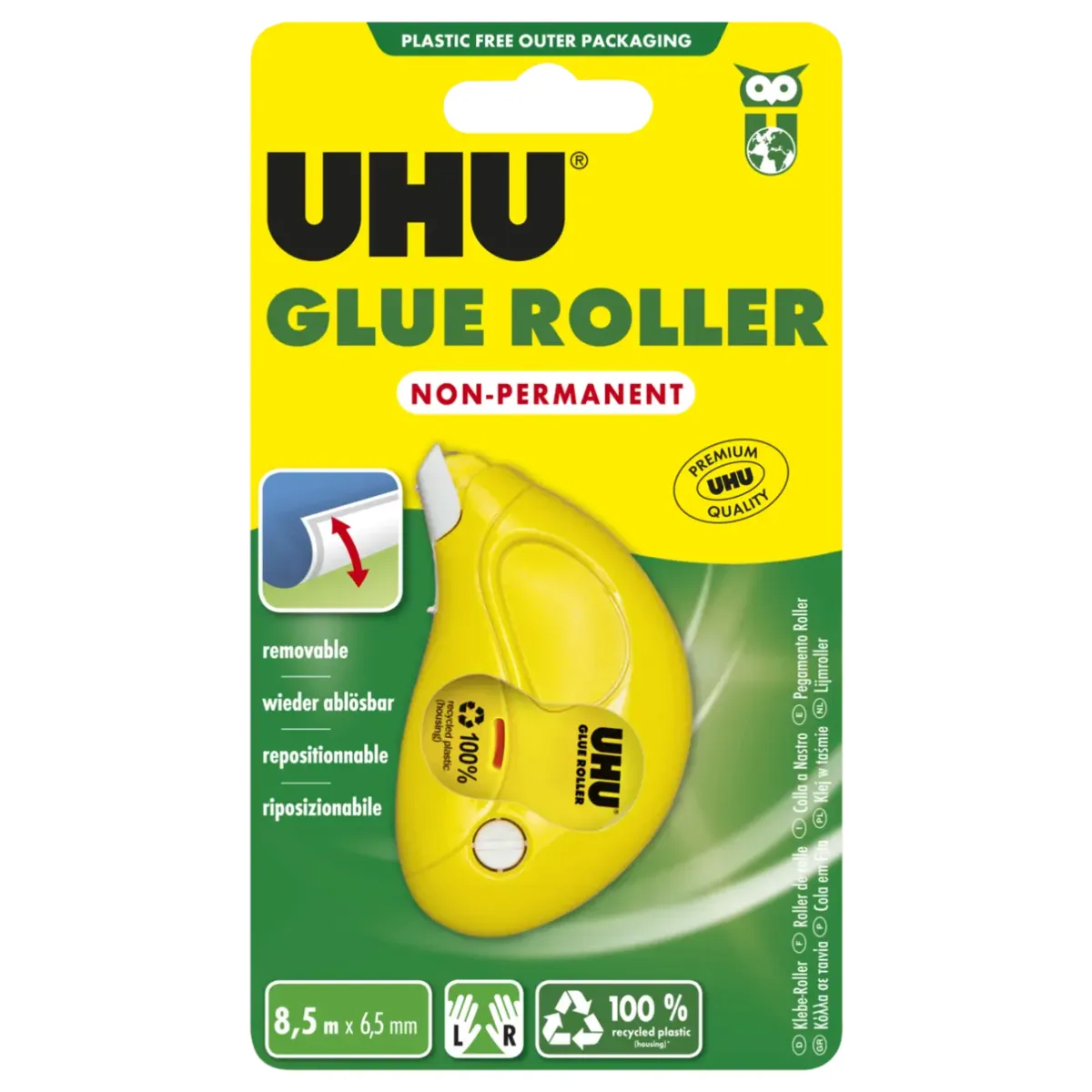 UHU DRY & CLEAN Kleberoller wieder ablösbar - 8.5m x 6.5mm - Lösungsmittelfrei - Image 4