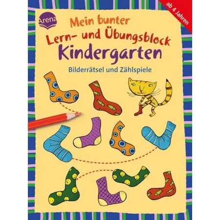 Arena Mein bunter Lern- und Übungsblock Kindergarten. Bilderrätsel und Zählspiele - 0