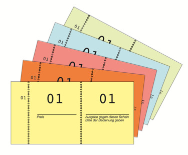 Avery Zweckform 868 Nummernblock, nummeriert 1-100 pro Farbe, 5 Farben im Block