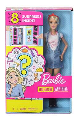 Barbie Karriere Puppe, blond mit Überraschungs-Moden und Accessoires - 0