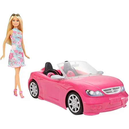 Barbie Puppe und Cabrio Auto in pink