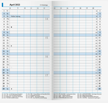 BRUNNEN Monats-Ersatzkalendarium Taschenkalender 2023, 2S/1M  - 0