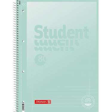 BRUNNEN Premium Student „Pastell“ A4 liniert, mit Randlinie innen und außen, Lin. 27, 1 Stück, sortiert - 0