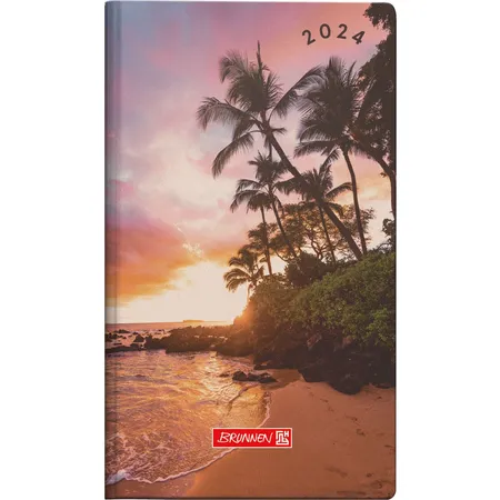 BRUNNEN Wochenkalender Taschenkalender Sunset, Modell 756, 2024, Blattgröße 8,7 x 15,3 cm - 0