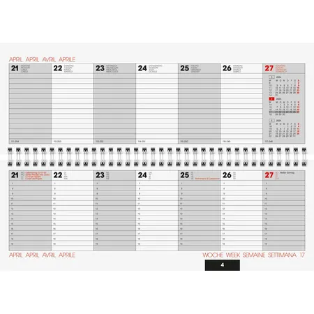 BRUNNEN Wochenkalender Tischkalender Modell 772, 2024, Blattgröße 29,7 x 10,5 cm - 1