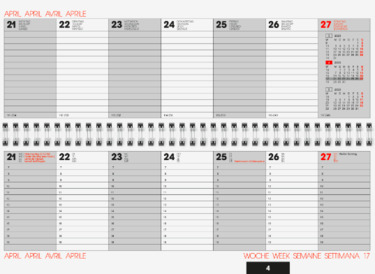 BRUNNEN Wochenkalender Tischkalender Querterminbuch schwarz, 30x11 cm, 2S/1W, 2023 - 1