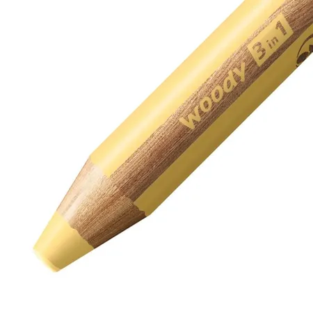 Buntstift, Wasserfarbe & Wachsmalkreide - STABILO woody 3 in 1 - Einzelstift - pastellgelb - 1
