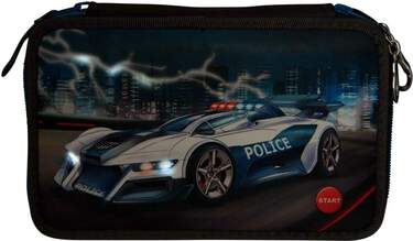 Depesche Monster Cars Federtasche Tripledecker Polizei mit LED, gefüllt - 3