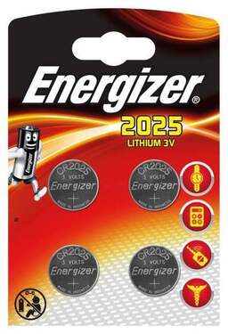 Energizer Knopfzellen Lithium Batterien CR 2025, 4 Stück - 0