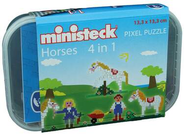 Feuchtmann Ministeck Family Fun Box - Set Creativo Con 1800 Pezzi E Piastre Per Bambini +4 Anni