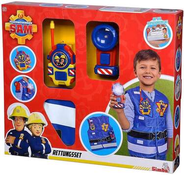 Megafono Giocattolo Sam Il Pompiere Con Distorsore Vocale - 16 Cm Con Clip, Effetti Sonori, Gioco Di Ruolo Per Bambini - 4