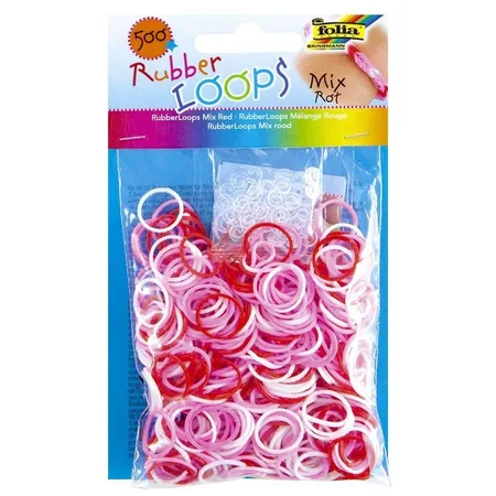 Folia 331592 Rubber Loops Mix, 500 Gummibänder, inklusive 25 Stück ...