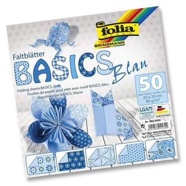 Folia Faltblätter Basics blau, 50 Blatt - 0