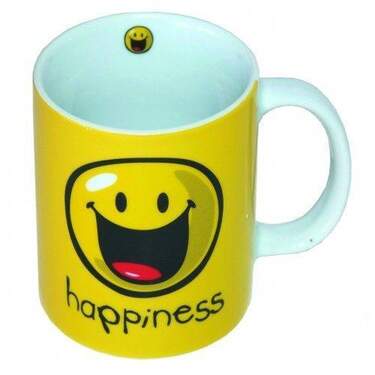 Happy Colors Kaffeebecher Happiness gelb