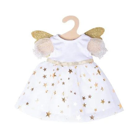 Heless 1152 - Kleid für Puppen im Design Schutzengel, mit goldenen Flügeln und Sternen-Haarband - 1