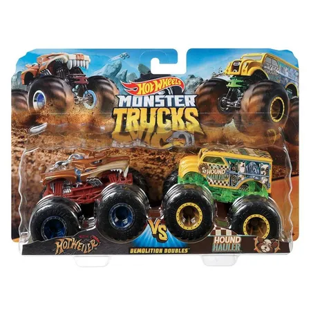 Hot Wheels Wheels Monster Trucks Die-Cast 2er-Pack 1:64, sortiert - 0