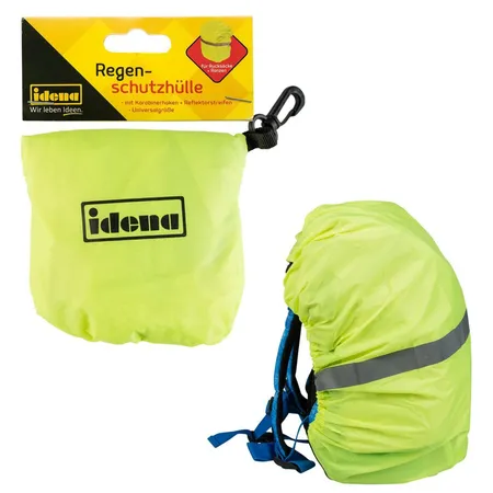 Idena Regenschutz-Hülle für Rucksäcke und Schulranzen, Neongelb