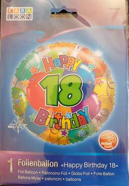 Karaloon Folienballon Happy Birthday 18 - 0
