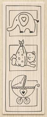 Knorr Prandell Stempel aus Holz (Geburt) Motivgröße 3 8 x 11 cm Motiv: Trilogie Geburt
