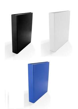 Livepac Office Ringbuch DIN A5 4-Ring 3 Stück je 1x in weiß blau und schwarz