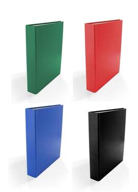 Livepac Office Ringbuch DIN A5 4-Ring 4 Stück je 1x in grün rot blau und schwarz