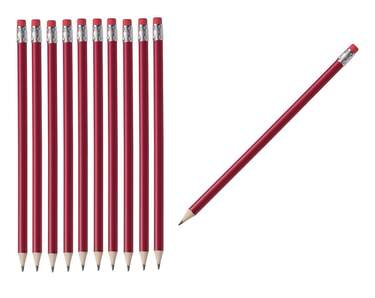 Macma Bleistifte mit Radierer, HB, lackiert rot, 25 Stück - 0
