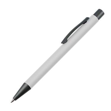 Macma Kugelschreiber mit Clip aus Metall weiß 10 Stück