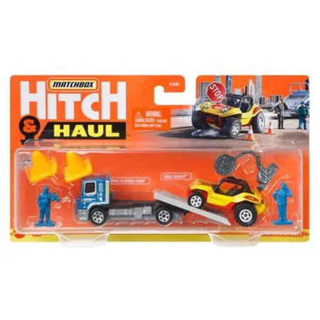 Mattel Matchbox Hitch N Haul Sortiment mit 1 Fahrzeug und 1 Zuganhänger, 1 Stück, 3-fach sortiert - 0