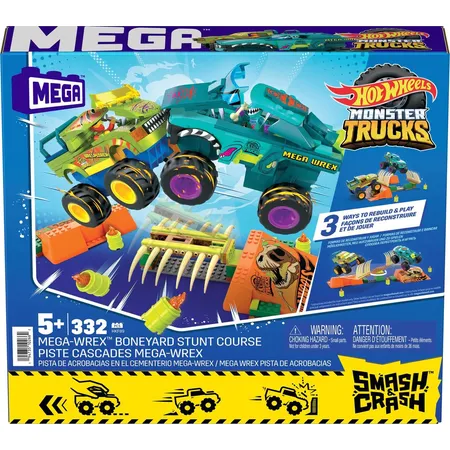 Hot Wheels MEGA Hot Wheels Monster Trucks Mega-Wrex Knochen Crash Stuntbahn - 4