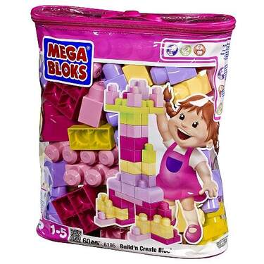 Mega Bloks Bausteinebeutel Medium pink 60 Teile