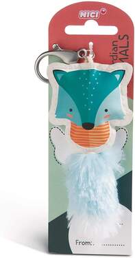 NICI Fuchs blau Taschenanhänger aus Kunstleder, 12 cm