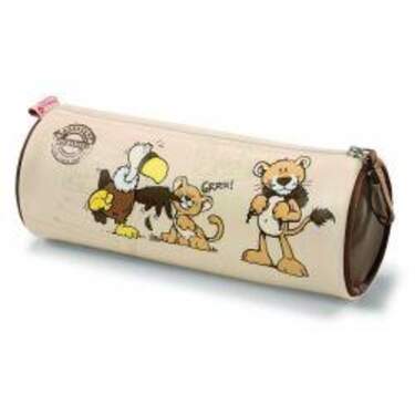 NICI Mäppchen Rund Aus Plüsch – Süßes Geschenk Für Kinder & Kuscheltierfans, 20 X 9 X 8 Cm