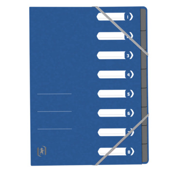 Oxford Ordnungsmappe TOP FILE+, A4, 8 Fächer, aus 390 g/m² karton, blau ...